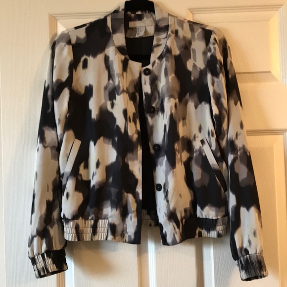 H&M Jackets & Blazers - Graphic  grayscale watercolor bomber